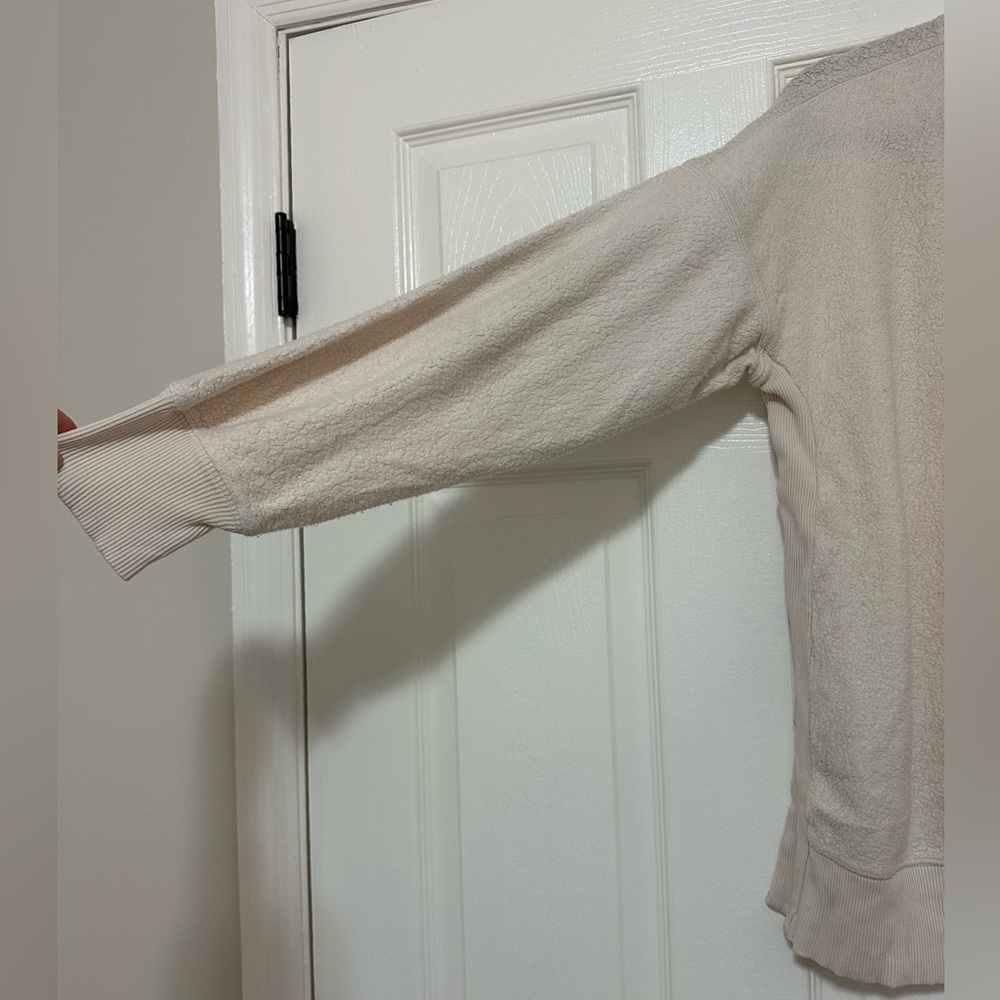 Aerie Chilled Out Crewneck Sweater Cream, Small - Picture 6 of 7